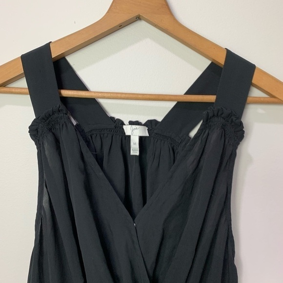 [Joie] Black 100% Silk Sleeveless Sheer Longline Tunic Tank Top - Picture 2 of 8